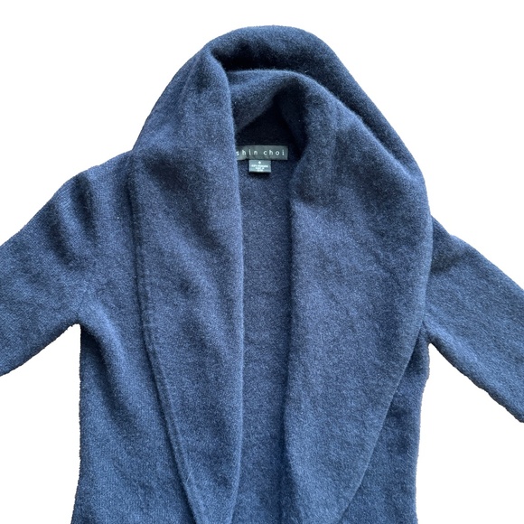 Sin Choi 100% Cashmere Cardigan Size S Soft Lightweight Black Classic Knit - Picture 3 of 6